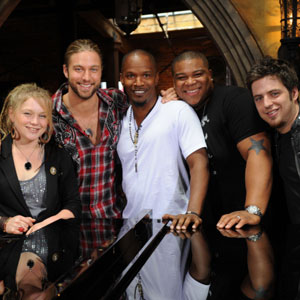 American Idol, Crystal Bowersox, Casey James, Jamie Foxx, Michael Lynche, Lee DeWyze American Idol, Crystal Bowersox, Casey James, Jamie Foxx, Michael Lynche, Lee DeWyze
